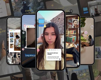 Viral Instagram Reels Bundle for Content Creators, Social Media Managers, UGC - Whimsical & iOS Core Post Templates for Canva W1