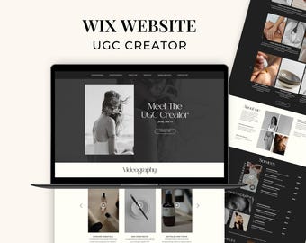 Plantilla de sitio web de Wix para portafolio de contenido generado por usuarios (CGU), página de destino para creadores de contenido y fotógrafos, diseño de sitios web con CGU, kit de medios para influencers SC01