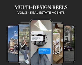 Real Estate Instagram Reels Bundle, Realtor Marketing Templates for Canva, Social Media Posts SI01