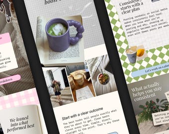Modèle de newsletter pastel Scrapbook - Mailchimp, Klaviyo, Flodesk - Social Media Manager, agence de marketing - Modèle de marketing par e-mail SP1