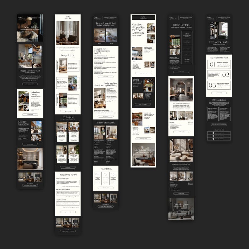 Real Estate Newsletter Template for Canva, Realtor Marketing, Email Marketing, Faceless Marketing, Mailchimp Email Template SI01 image 6