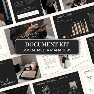Social Media Manager Kit Template for Canva, Digital Marketing Templates for Virtual Assistants, Coaching Templates, Content Planner FC01