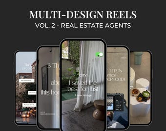 Real Estate Instagram Reels Bundle, Realtor Marketing Templates for Canva, Social Media Posts SI01
