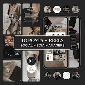 Instagram Faceless Reels, Posts, Stories, Carousels for Social Media Managers, Virtual Assistants, Digital Marketing, Canva Templates FC01