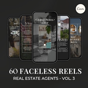 Real Estate Reels Canva Template, Realtor Marketing, Instagram Reels Video, Faceless Reels, Social Media Posts, Digital Marketing SI01