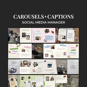 Pastel Scrapbook Instagram Carousel Templates - Social Media Manager, Content Creator - Trendy & Cute Pink Instagram Posts for Canva SP1