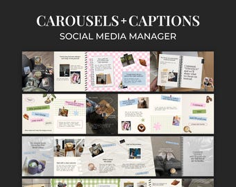 Modèles de carrousel Instagram pastel pour scrapbooking - Gestionnaire de réseaux sociaux, créateur de contenu - Publications Instagram roses tendance et mignonnes pour Canva SP1