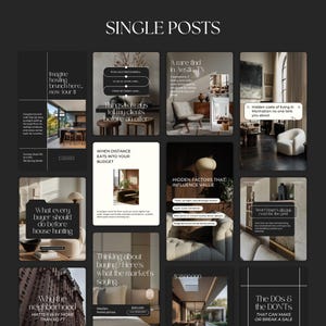 Real Estate Instagram Posts, Carousels & Stories - Social Media Canva Templates for Real Estate Agents, Realtor Marketing SI01 image 5