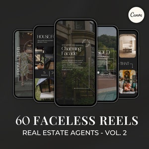 Real Estate Reels Canva Template, Realtor Marketing, Instagram Reels Video, Faceless Reels, Social Media Posts, Digital Marketing SI01