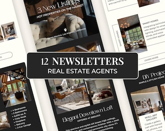 Real Estate Newsletter Template for Canva, Realtor Marketing, Email Marketing, Faceless Marketing, Mailchimp Email Template SI01