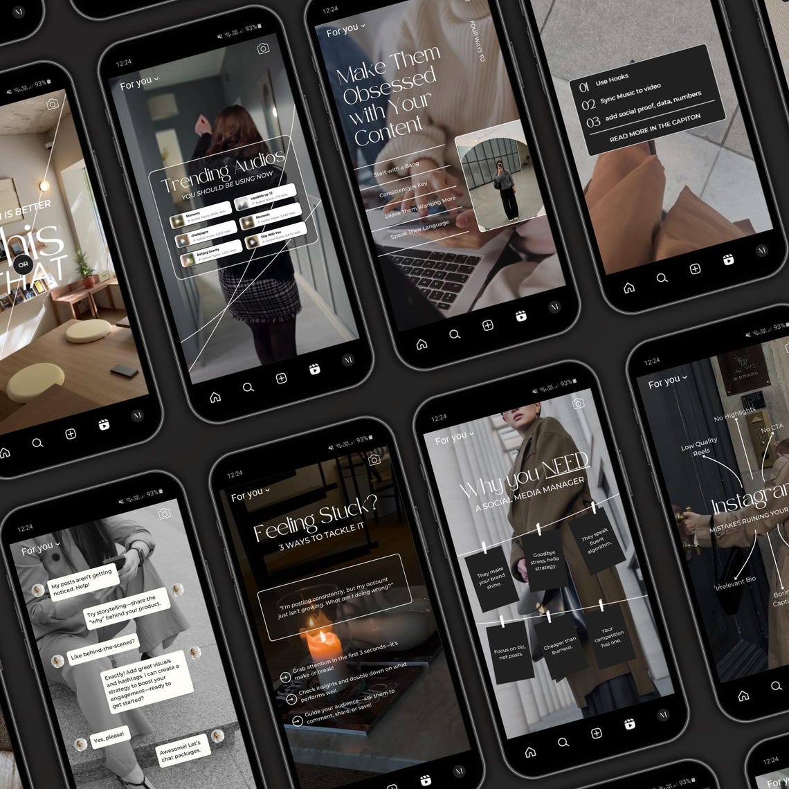 Social Media Manager Reels Bundle Template for Canva - Virtual ...