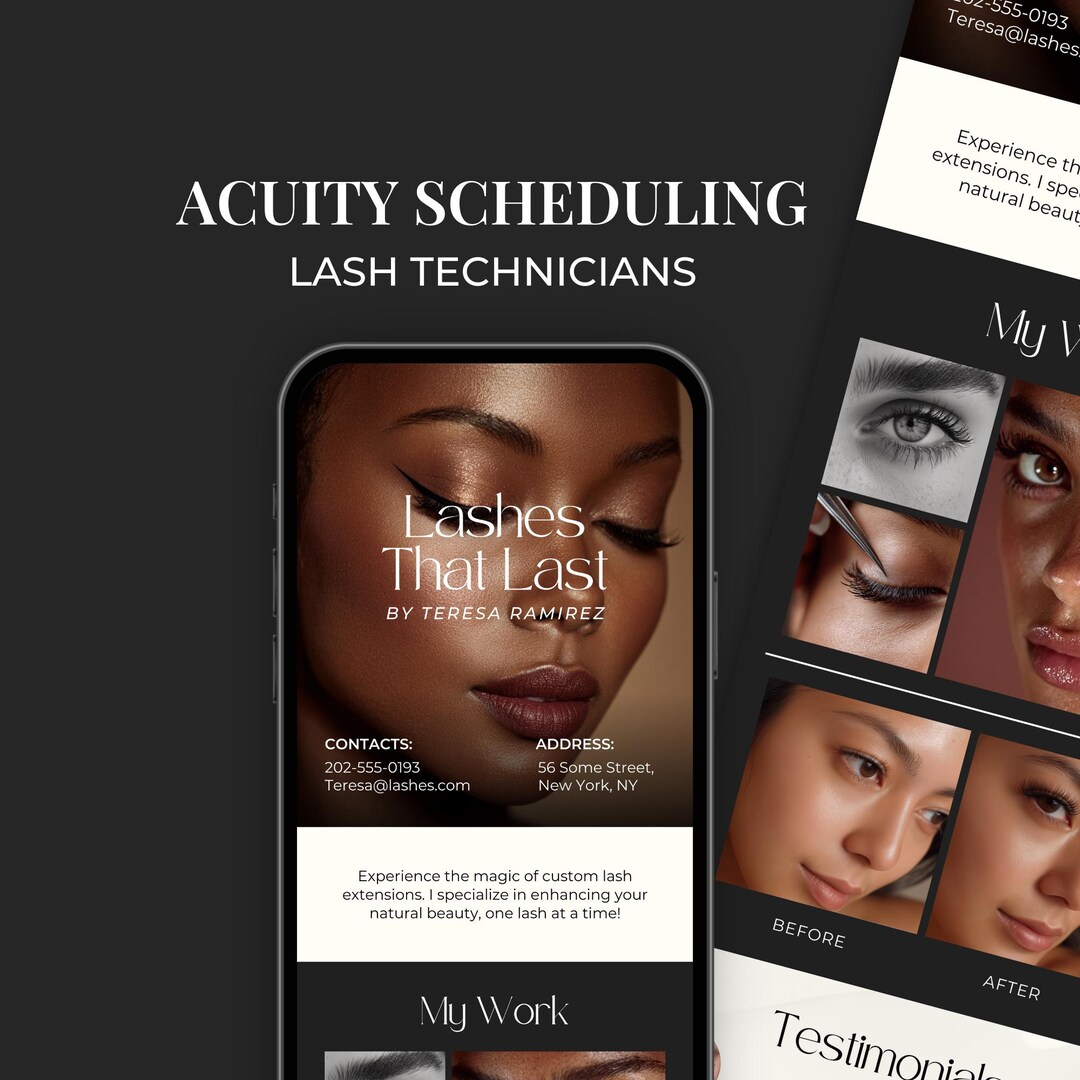 DIY Acuity Scheduling Template Lash Tech for Canva, Luxury Lash Website ...