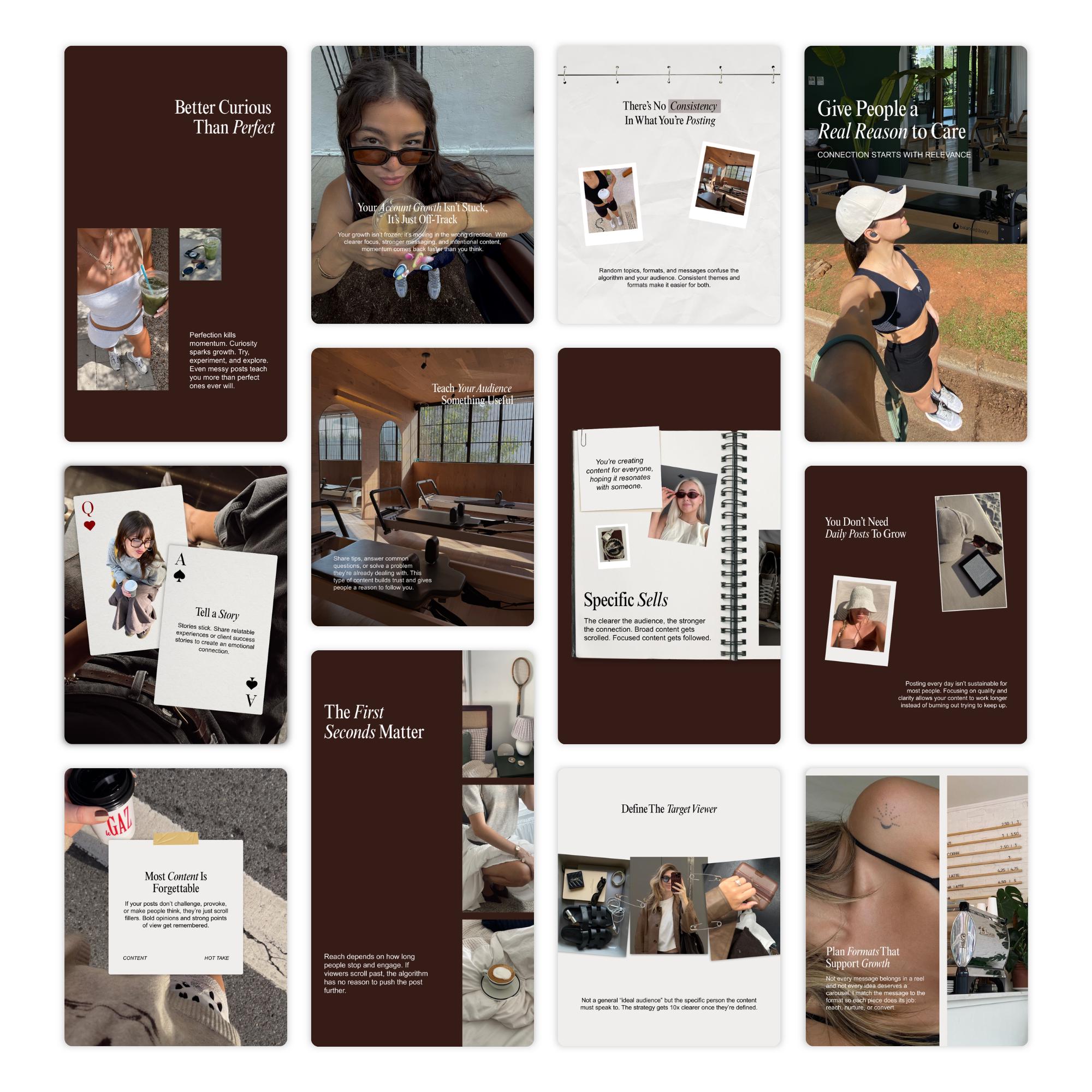 Dark Brown Instagram Posts & Story Templates - Social Media Manager ...