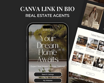 Link in Bio Template for Real Estate, Canva Website Design, Linktree Alternative Landing Page, Realtor Marketing, Digital Marketing SI01