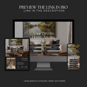 Link in Bio Template for Real Estate, Canva Website Design, Linktree Alternative Landing Page, Realtor Marketing, Digital Marketing SI01 image 6