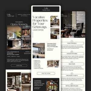Real Estate Newsletter Template for Canva, Realtor Marketing, Email Marketing, Faceless Marketing, Mailchimp Email Template SI01 image 3
