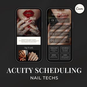 DIY Acuity Scheduling Template Nail Tech for Canva, Nail Technician Luxury Website Template, Landing Page for Small Business FI01