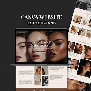 Braun Kosmetikerin Canva Website Template - Beauty Salon, Medspa, Gesichts-, Hautpflege -Neutral Beige Landing Page BE2