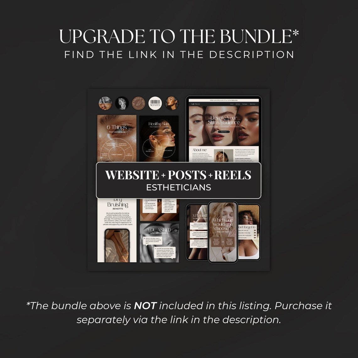 Esthetician Website Template for Canva, Skincare Landing Page, Skin