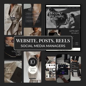 Canva Website Template, Instagram Faceless Reels, Posts, Stories for Social Media Managers, Virtual Assistants, Digital Marketing FC01