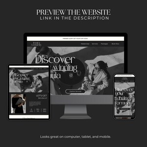 Plantilla de sitio web de Canva para gestores de redes sociales, asistentes virtuales, diseño de landing pages de ventas, marketing digital y portafolios de lead magnet (FC01) imagen 6