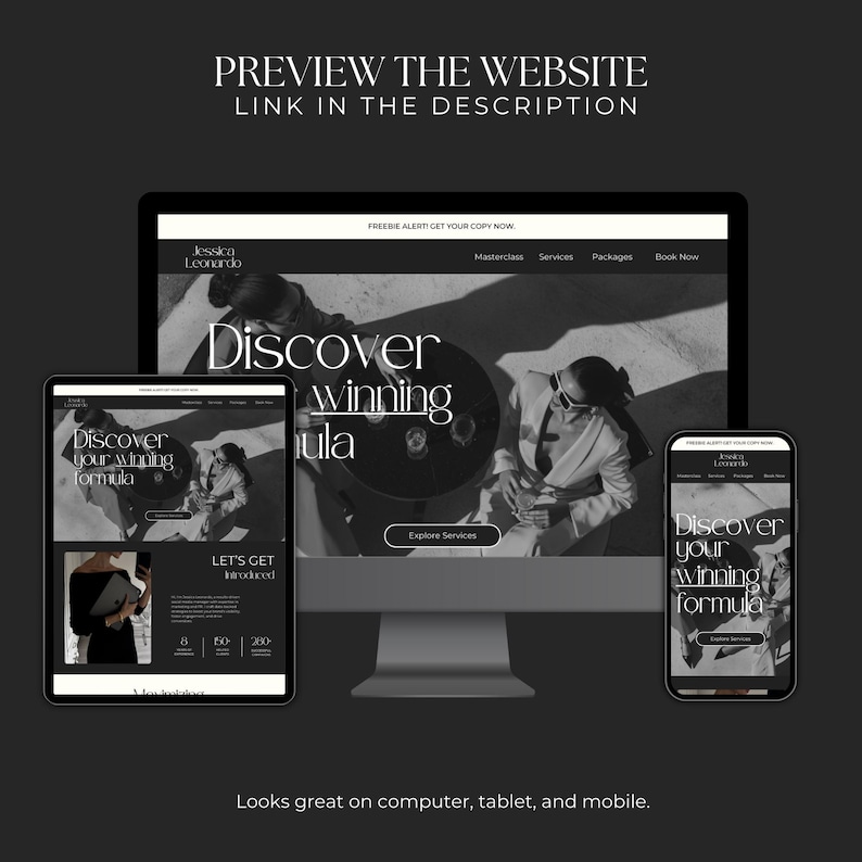 Plantilla de sitio web de Canva para gestores de redes sociales, asistentes virtuales, diseño de landing pages de ventas, marketing digital y portafolios de lead magnet (FC01) imagen 6