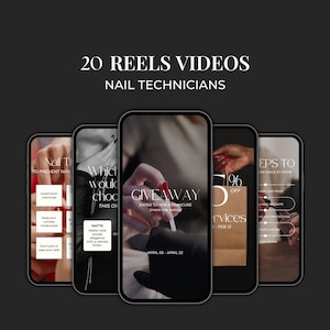 Nail Tech Instagram Reels Templates for Canva, Nail Technician Social Media Instagram Posts, Nail Artist Faceless Reels Videos FI01