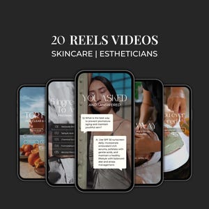Skincare Instagram Reels Bundle - Esthetician, Beauty Salon, Medspa - Facial Social Media Posts, Marketing Canva Templates BE1