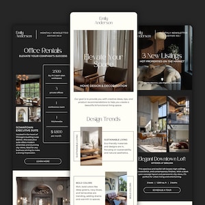 Real Estate Newsletter Template for Canva, Realtor Marketing, Email Marketing, Faceless Marketing, Mailchimp Email Template SI01 image 4