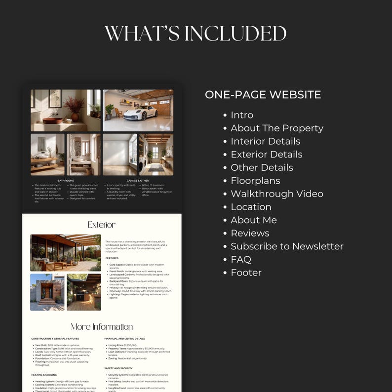 Real Estate Property Listing Canva Website Template, Sales Landing Page, Realtor Marketing, Realtor Website Design, Real Estate Canva SI01 image 3
