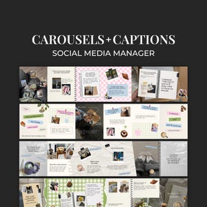 Pastel Scrapbook Instagram Carousel Templates - Social Media Manager, Content Creator - Trendy & Cute Pink Instagram Posts for Canva SP1