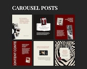 Burgundy Red Instagram Carousel Templates - Social Media Manager, Content Creator - Trendy Bold Instagram Posts for Canva CR1