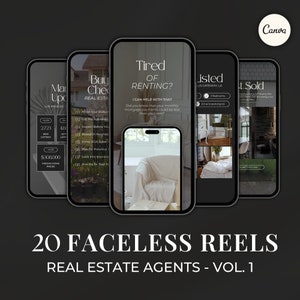 Real Estate Reels Canva Template, Realtor Marketing, Instagram Reels Video, Faceless Reels, Social Media Posts, Digital Marketing SI01