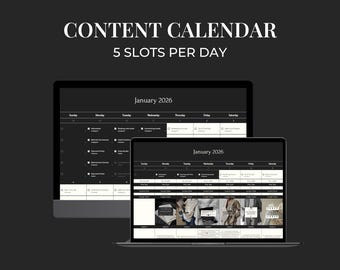 Social Media Content Calendar Google Sheets Template, Content Planner for Social Media Managers & Virtual Assistants, Digital Marketing FC01