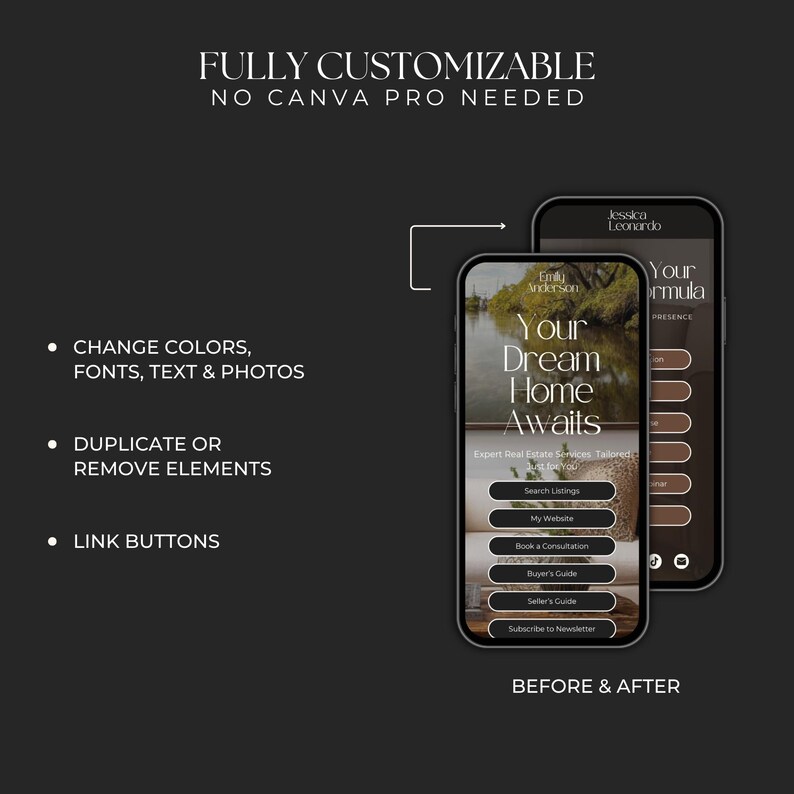 Link in Bio Template for Real Estate, Canva Website Design, Linktree Alternative Landing Page, Realtor Marketing, Digital Marketing SI01 image 4