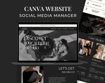 Canva Website Template for Social Media Manager, Virtual Assistant, Landing Sales Page Design, Digital Marketing, Lead Magnet Portfolio FC01