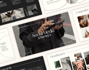 Social Media Strategie Canva Template, Digitales Marketing Template für Social Media & Virtuelle Assistenten, Coaching Template FC01