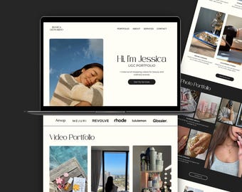 Modèle de portfolio UGC, modèle de site Web Canva, page de destination - créateur de contenu, influenceur