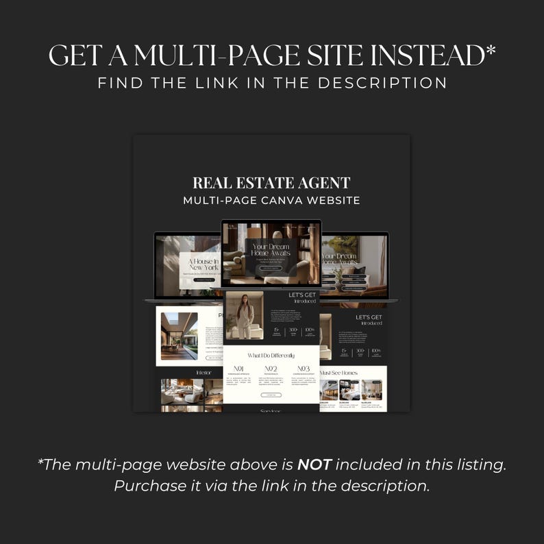 Link in Bio Template for Real Estate, Canva Website Design, Linktree Alternative Landing Page, Realtor Marketing, Digital Marketing SI01 image 7