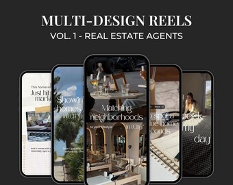 Real Estate Instagram Reels Bundle, Realtor Marketing Templates for Canva, Social Media Posts SI01