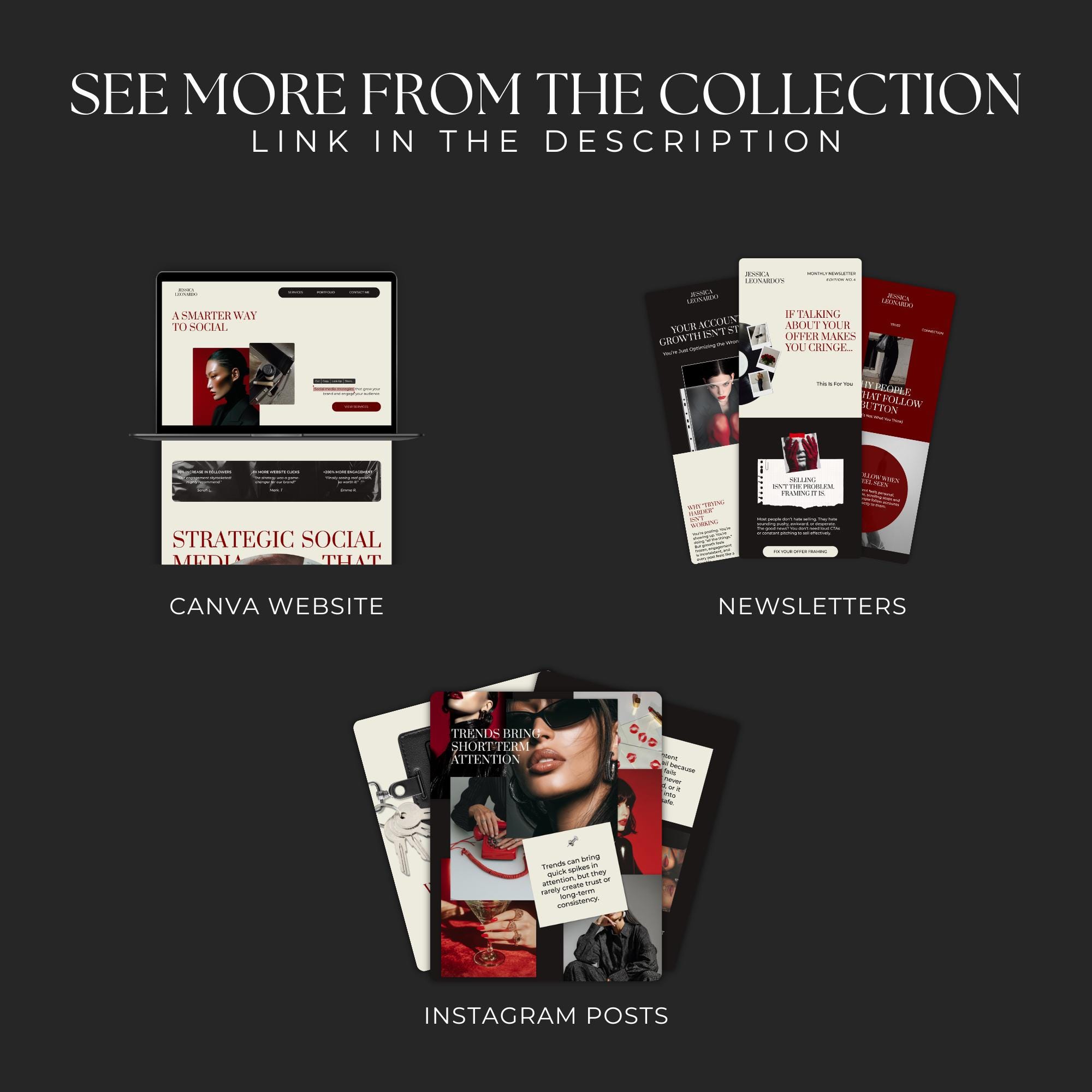 Burgundy Red Instagram Carousel Templates - Social Media Manager ...