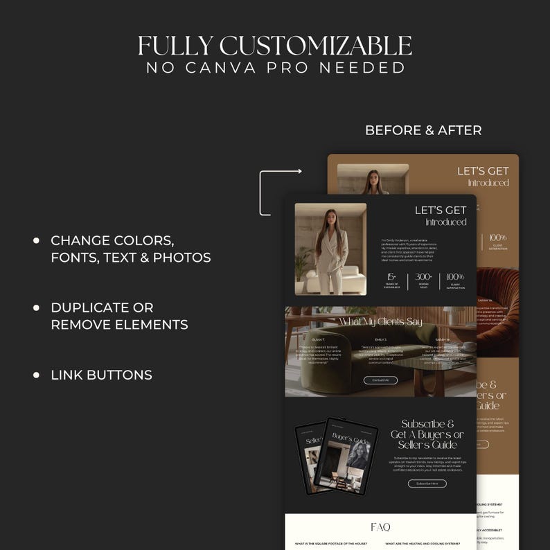 Real Estate Property Listing Canva Website Template, Sales Landing Page, Realtor Marketing, Realtor Website Design, Real Estate Canva SI01 image 4