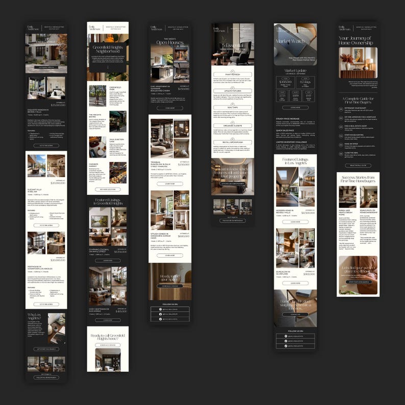 Real Estate Newsletter Template for Canva, Realtor Marketing, Email Marketing, Faceless Marketing, Mailchimp Email Template SI01 image 7