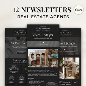 Real Estate Newsletter Template for Canva, Realtor Marketing, Email Marketing, Faceless Marketing, Mailchimp Email Template SI01