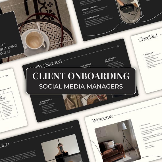 Client Onboarding Canva Template for Social Media Managers & Virtual Assistants, Welcome Packet Coaching, Digital Marketing Template FC01