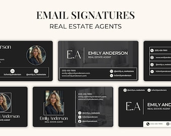 Real Estate Email Signature for Canva, Realtor Marketing, Email Marketing Templates, Real Estate Branding, Gmail Template SI01