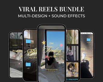 Pack de Reels Instagram viraux pour créateurs de contenu, gestionnaires de réseaux sociaux et UGC - Publications Instagram iOS de base, Modèles Canva originaux W1