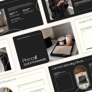 Questionnaire Canva Template for Social Media Manager & Virtual Assistant, Coaching Client Onboarding, Digital Marketing Template FC01