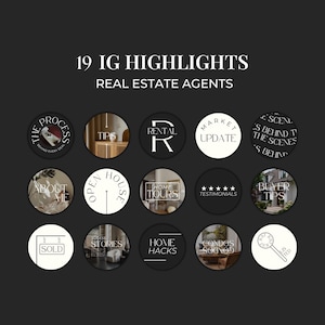 Instagram Highlight Covers for Canva, IG Highlight Covers for Real Estate, Realtor Social Media Marketing Templates, Realtor Marketing SI01