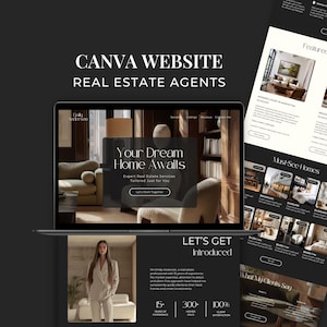 Real Estate Website Template for Canva, Realtor Website Design, Digital Realtor Marketing, Sales Landing Page, Real Estate Branding SI01